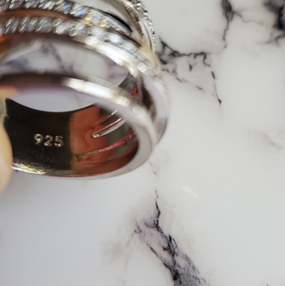 New Two Tone 925 Silver Ring - Picture 9 of 10